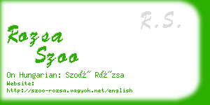 rozsa szoo business card